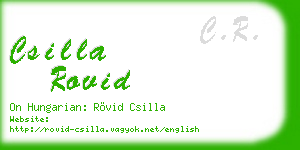 csilla rovid business card